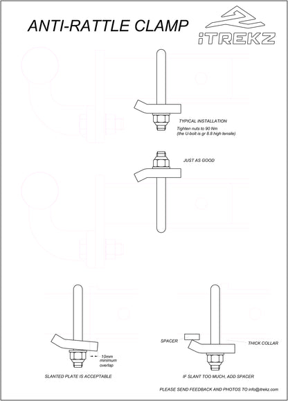 Tow ball or Tow Hitch Anti rattle clamp